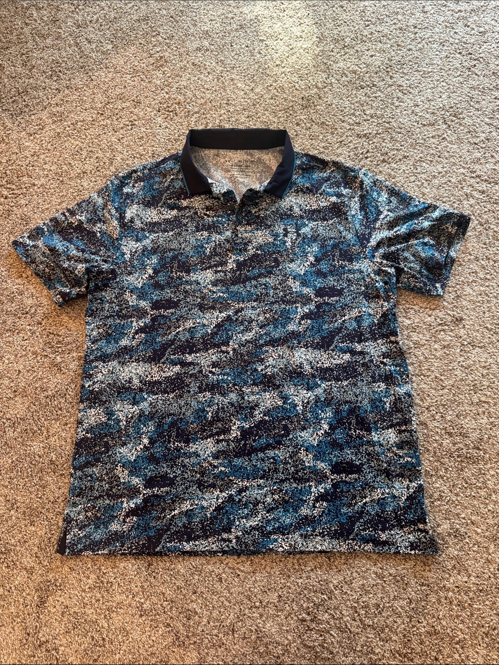 Under Armour Blue & Black Camouflage Performance Polo